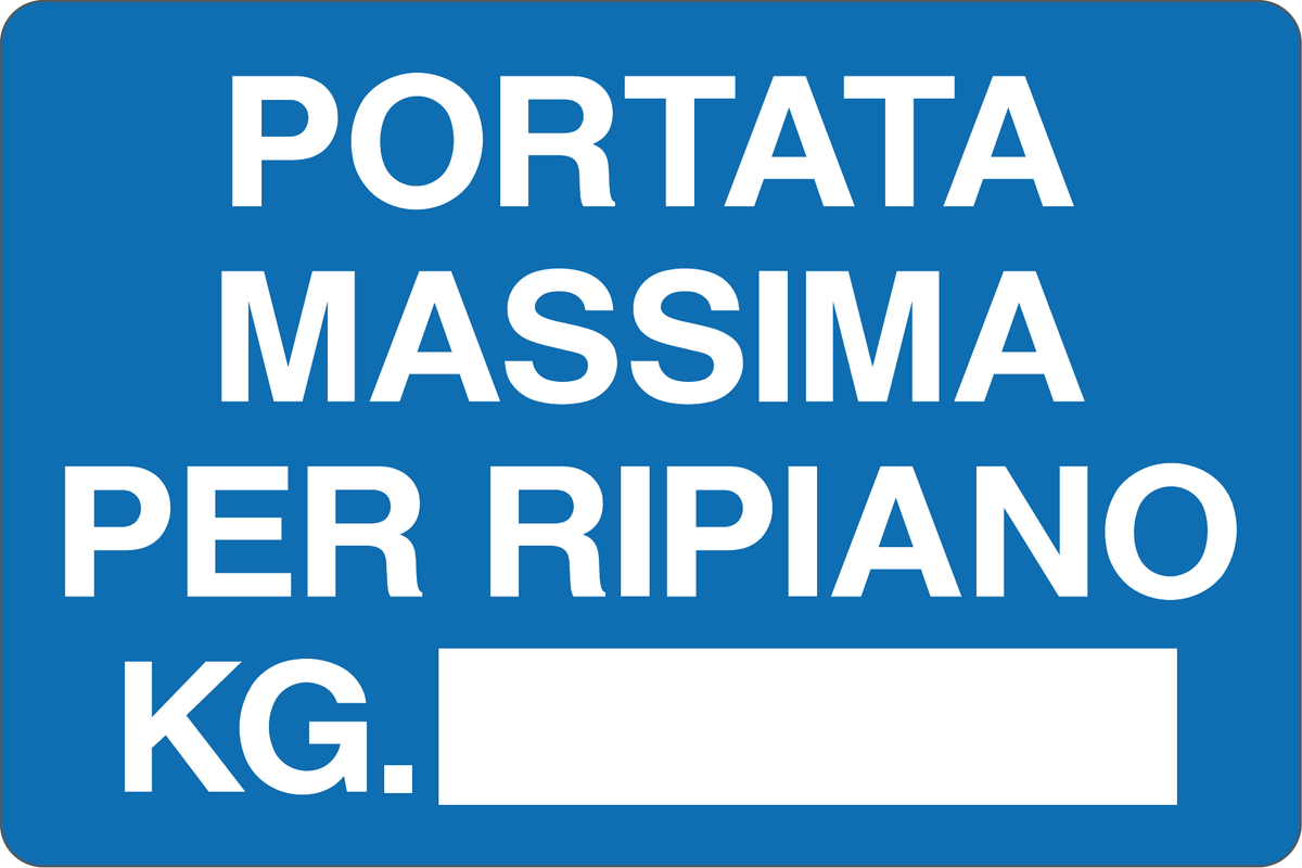 Cartello portata massima per ripiano kg ___ 752