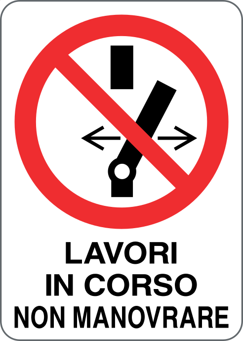 Cartello lavori in corso non manovrare 1962