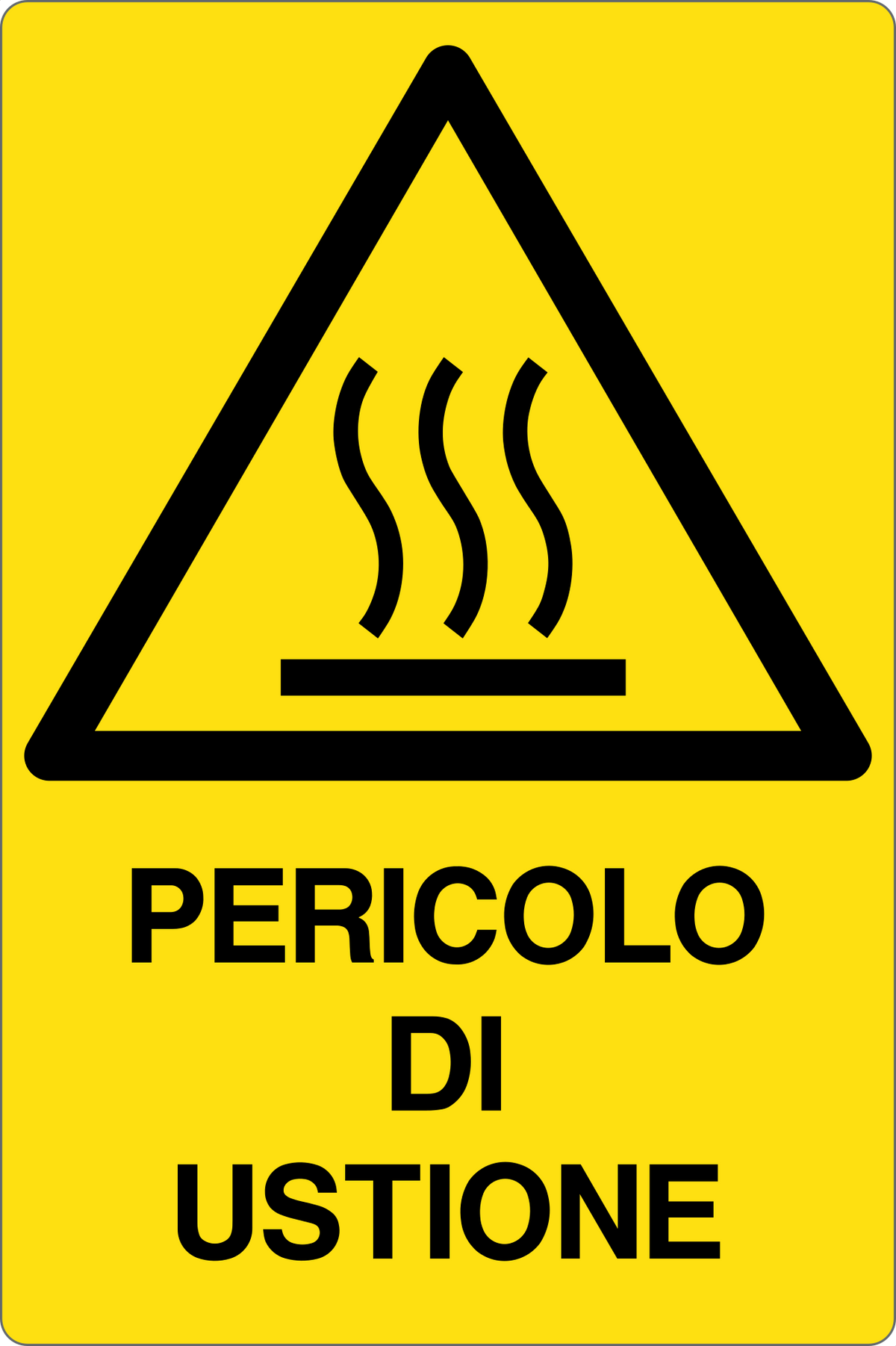 Cartello pericolo di ustione 2318