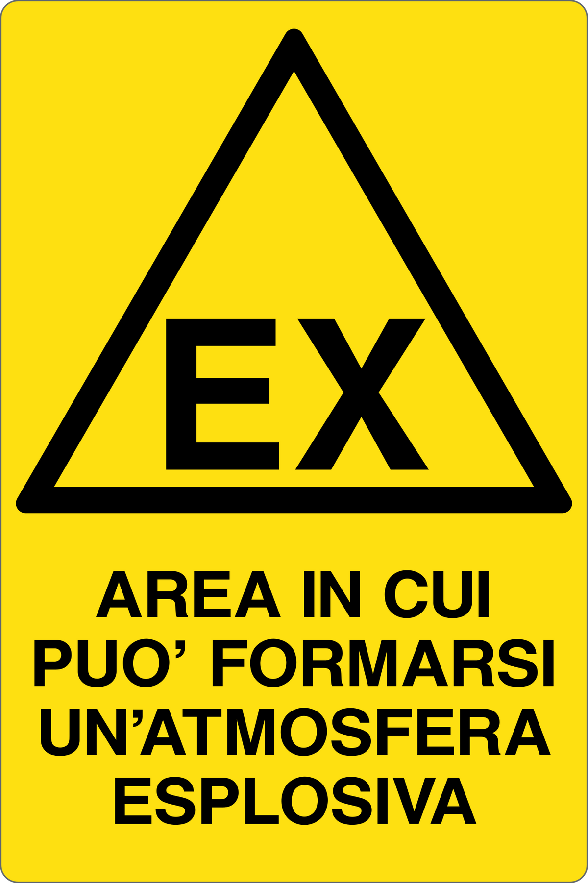 Cartello area in cui può formarsi un'atmosfera esplosiva 2370