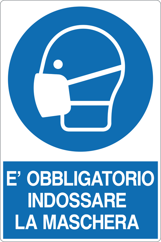 Cartello è obbligatorio indossare la maschera 3408