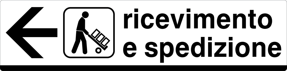 Cartello ricevimento e spedizione freccia sinistra 872