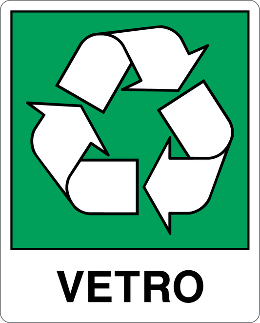 Cartello vetro - raccolta differenziata 9100