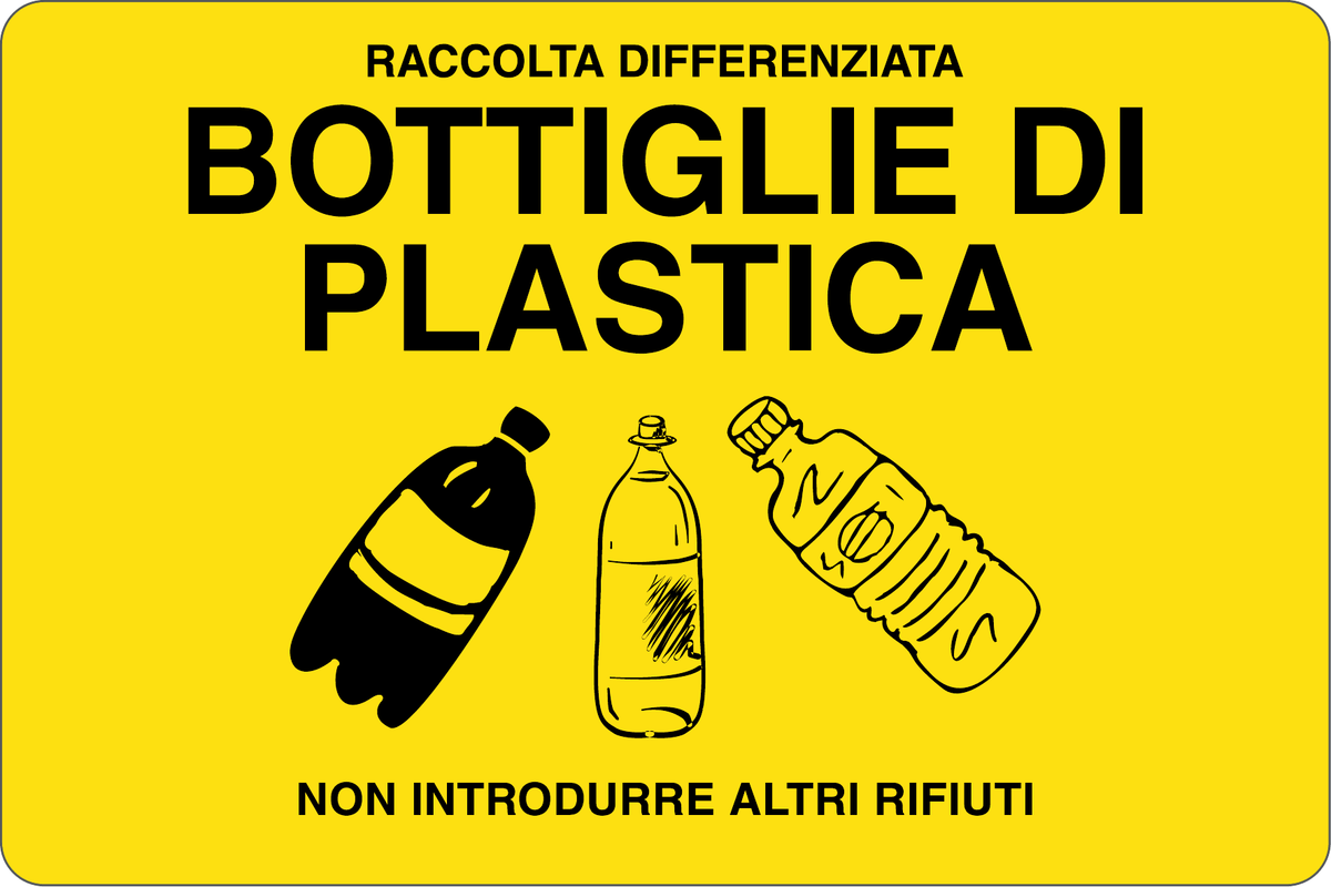 Cartello bottiglie di plastica - raccolta differenziata 9121