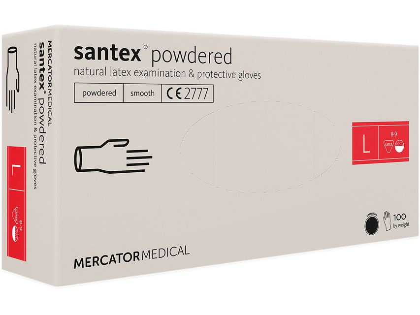 GUANTES DE LÁTEX SANTEX - PRE-POLVO - grandes