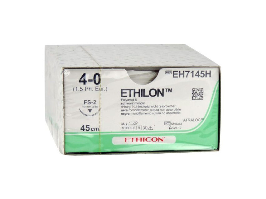 SUTURA MONOFILAMENTO ETHICON ETHILON - 4/0 ago 19 mm