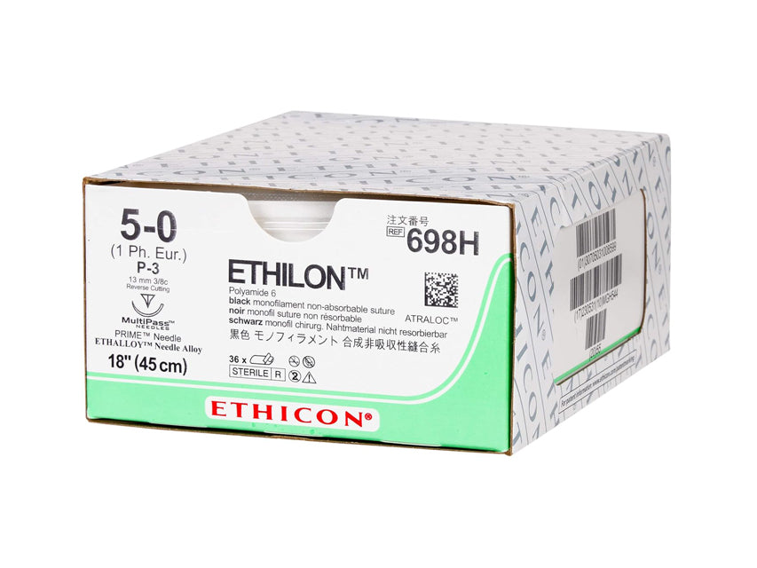 SUTURA MONOFILAMENTO ETHICON ETHILON - 5/0 ago 13 mm