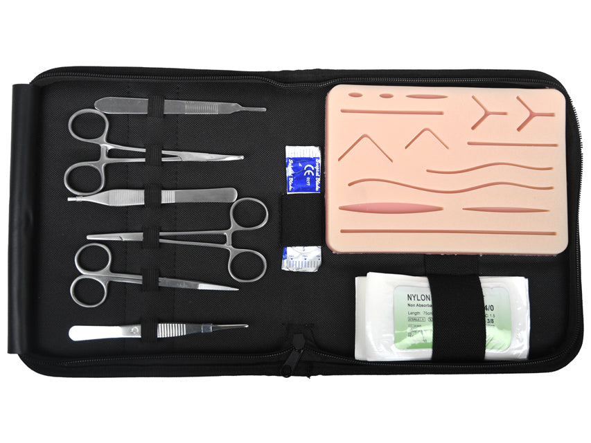KIT DE ENTRENAMIENTO DE SUTURA (almohadilla + herramientas + suturas)