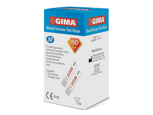TIRAS DE GLUCOSA para MEDIDOR DE GLUCOMETRO GIMA