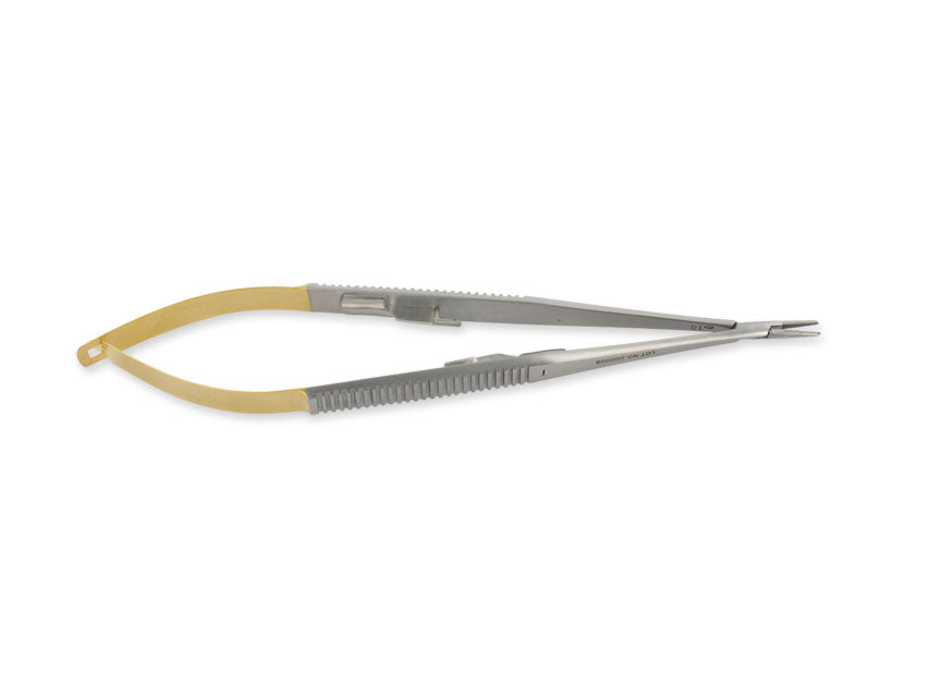 PORTA AGUJA CASTROVIEJO C.T. RECTUS - 14 cm - puntas moleteadas