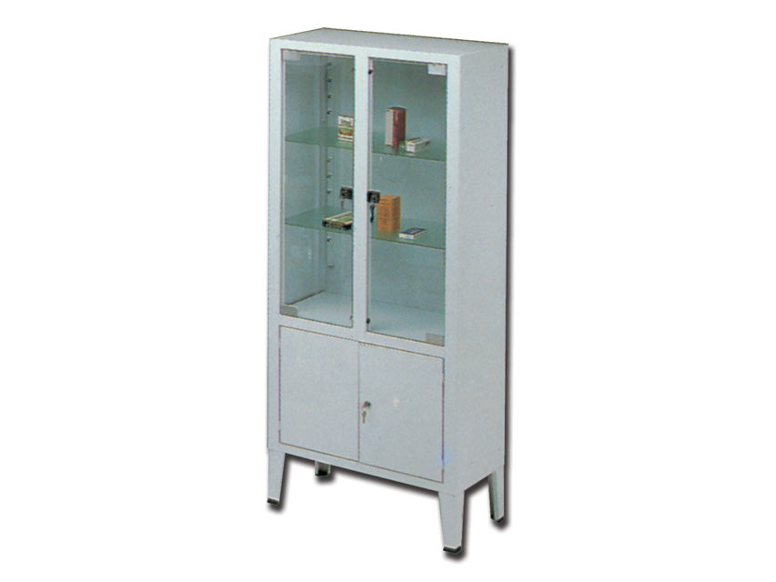VITRINA 4 PUERTAS - 3 estantes - vidrio templado