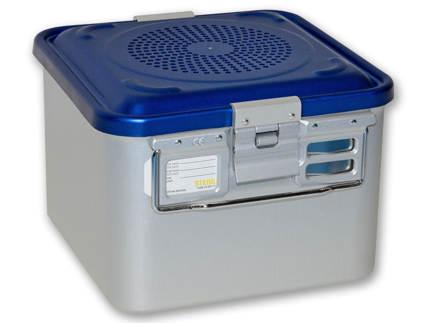 CONTAINER CON FILTRO piccolo h200 mm - blu forato