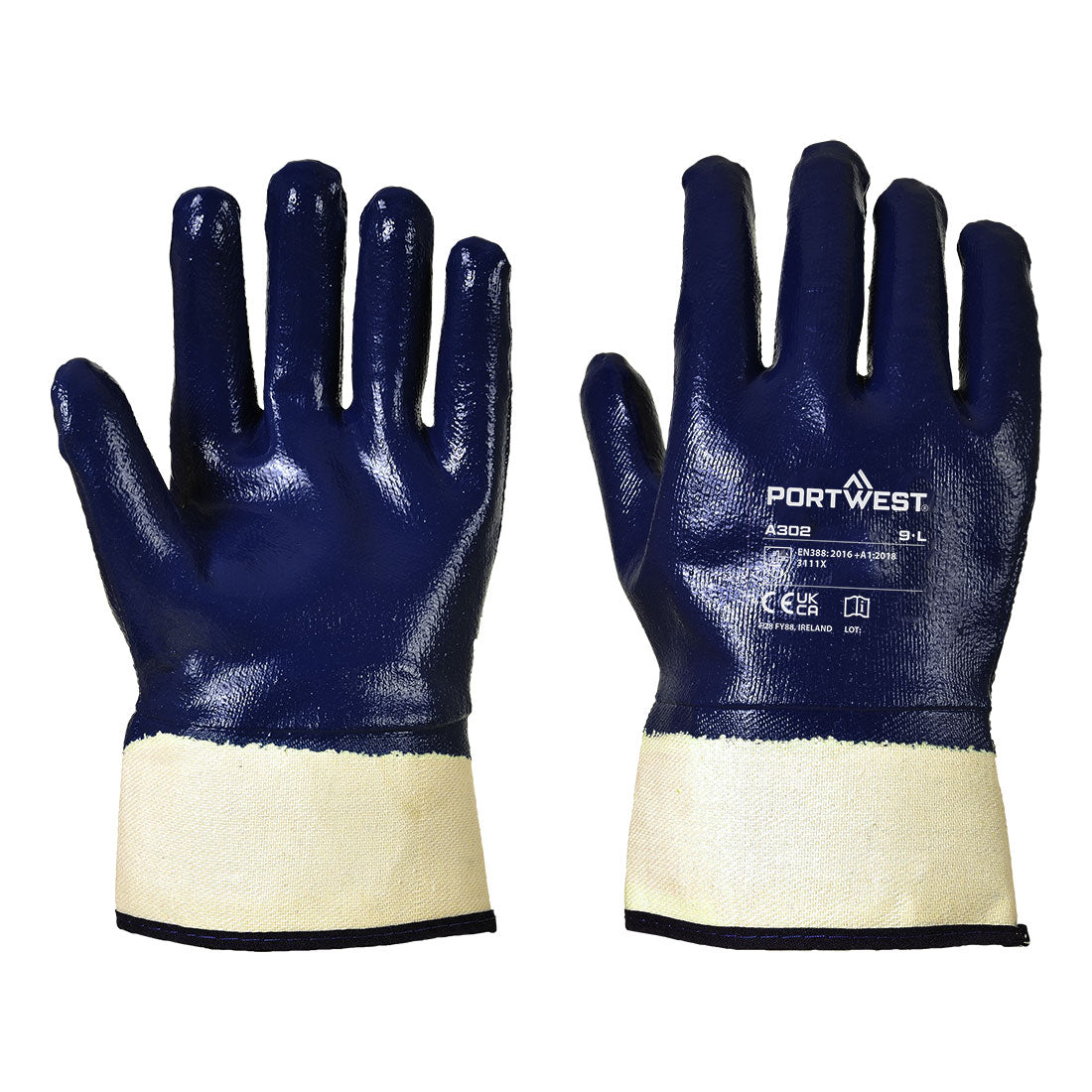 Guanto NBR completamente ricoperto con manichetta