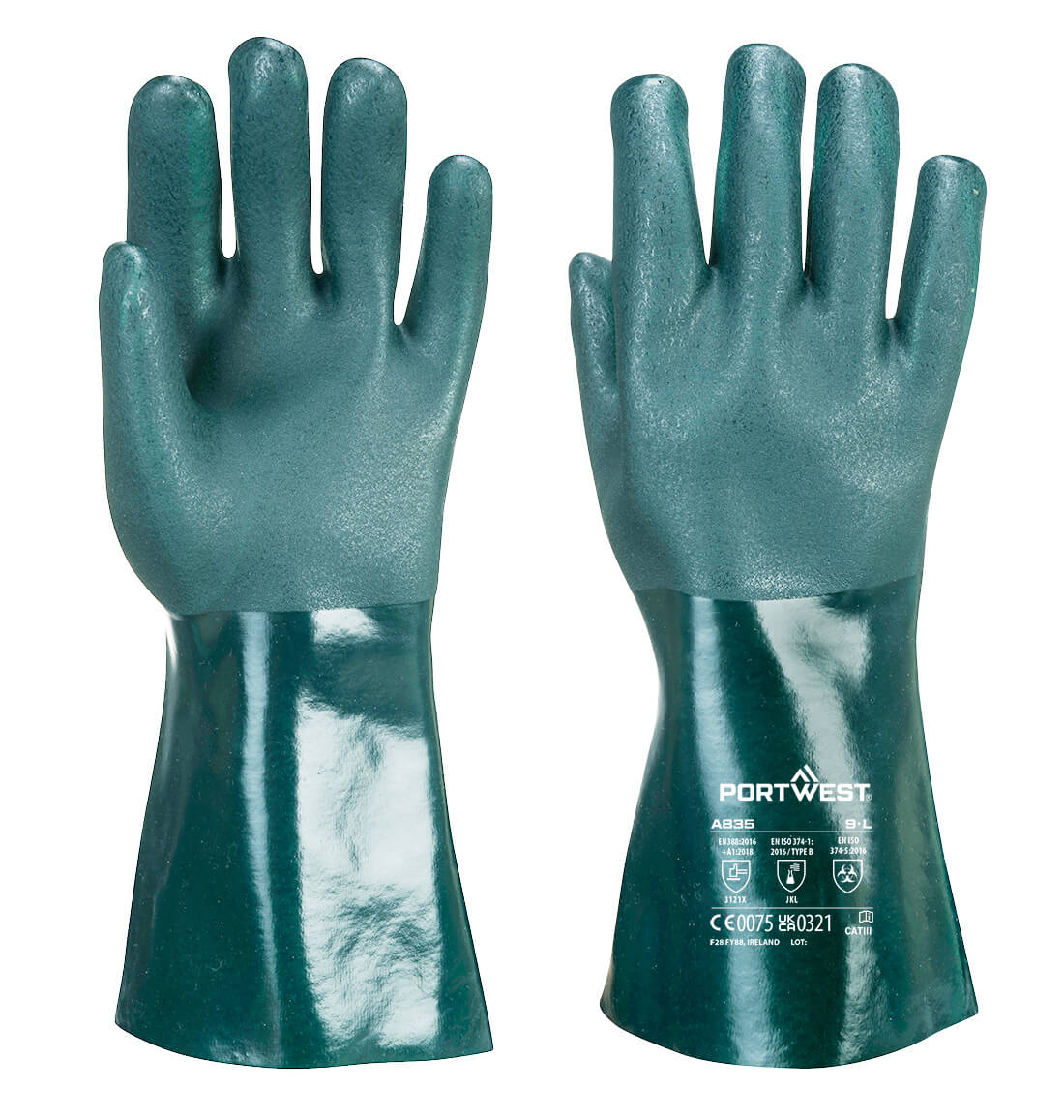 Guanto PVC a doppia armatura 35cm