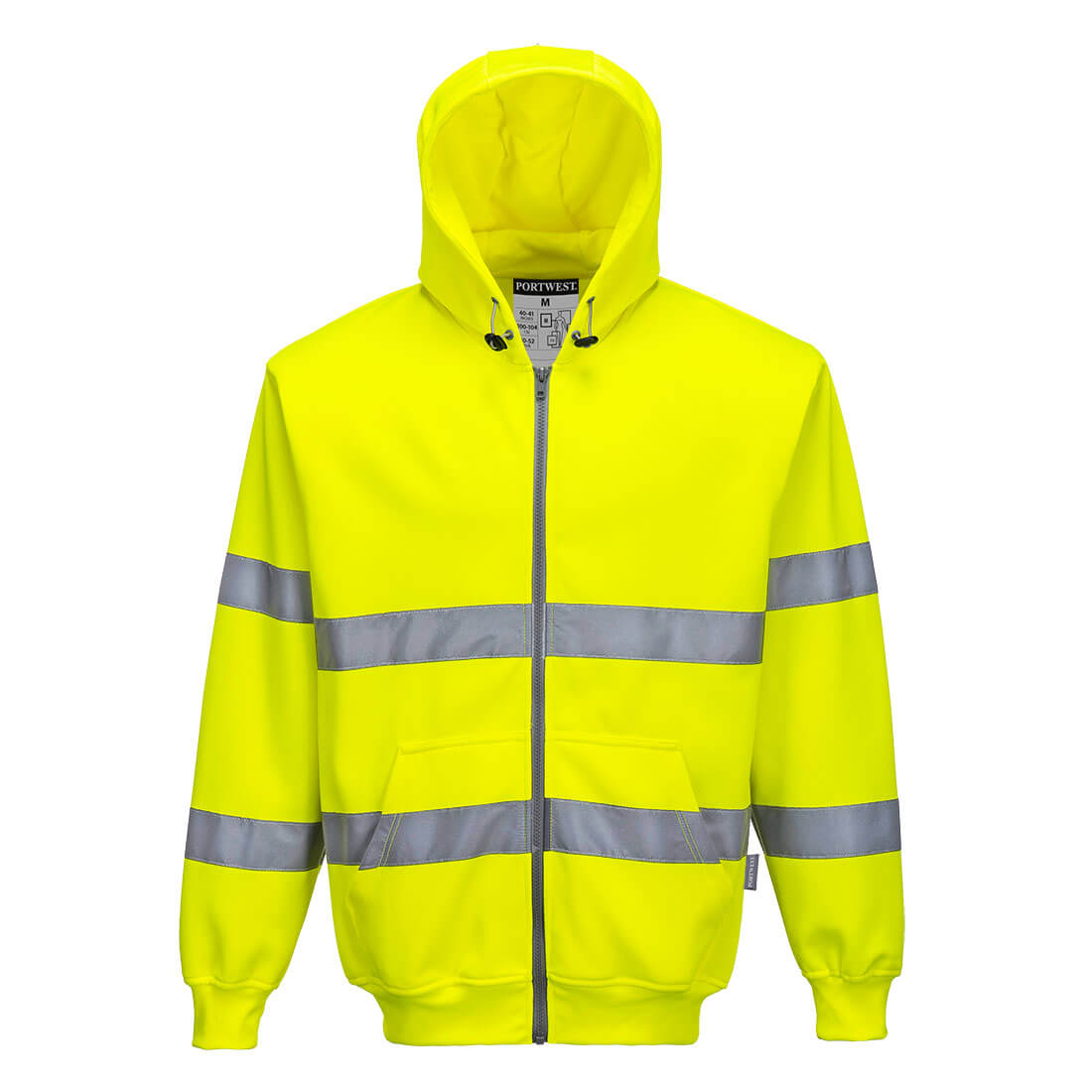 B305YER - Felpa con cappuccio e zip intera Hi-Vis