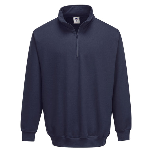 B309NAR - Sudadera Sorrento con cremallera y cuello