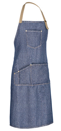 Grembiule con pettorina multitasche in jeans lungo Coriander