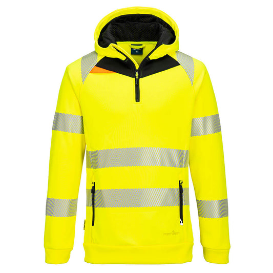 DX482YBR - DX4 Felpa con cappuccio Hi-Vis 1/4 Zip