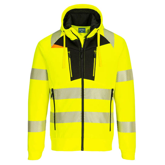 DX484YBR - Felpa con zip DX4 Hi-Vis con cappuccio