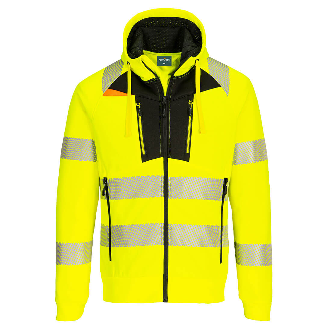 DX484YBR - Felpa con zip DX4 Hi-Vis con cappuccio