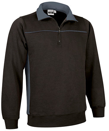 Felpa con mezza zip e disegno bicolore Thunder