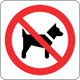 Cartello simbolo vietato l'accesso ai cani 1135