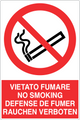 Cartello vietato fumare - 4 lingue 132