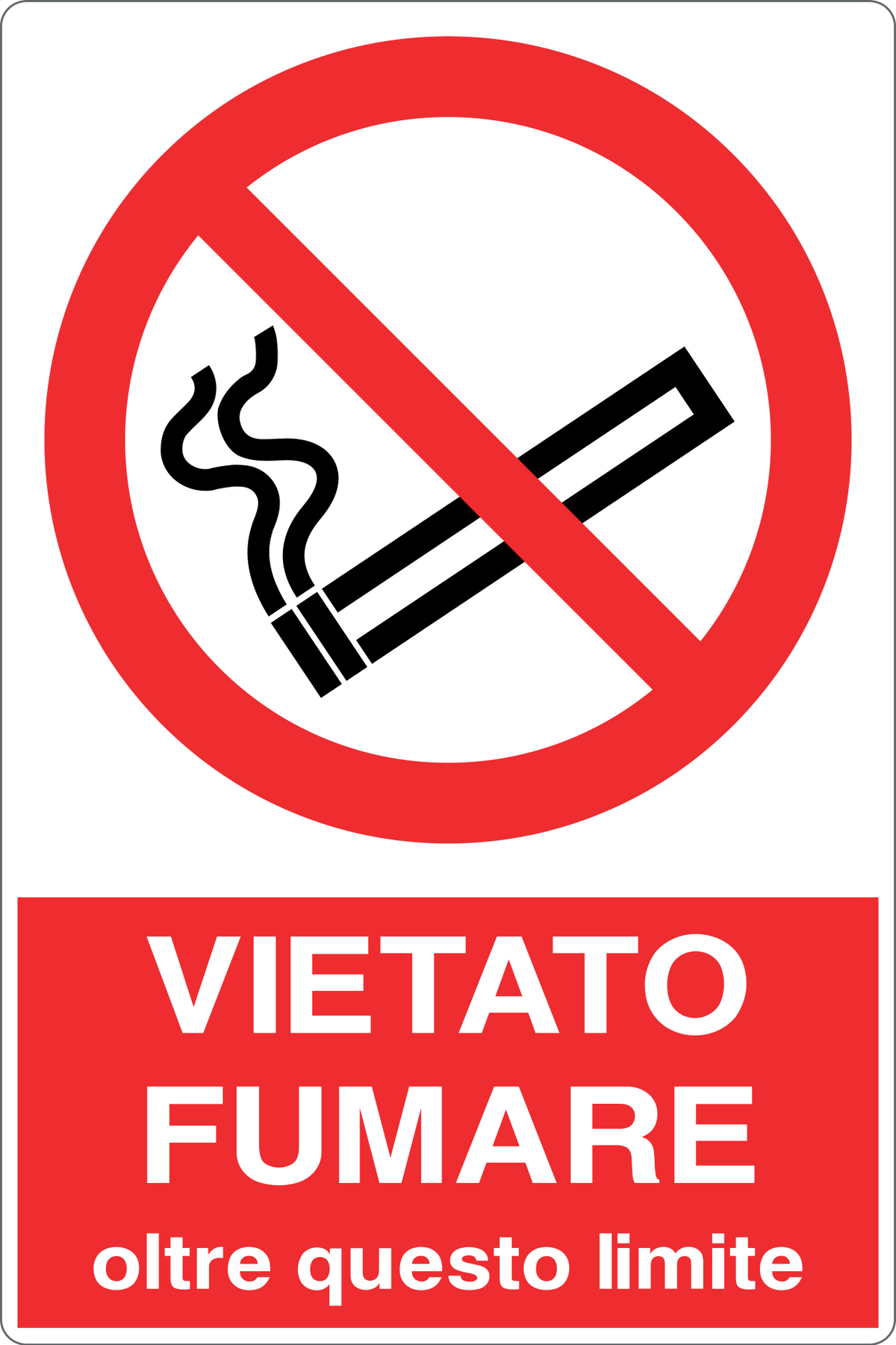 Cartello vietato fumare oltre questo limite 133