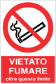 Cartello vietato fumare oltre questo limite 133