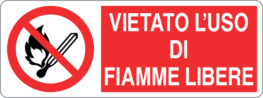 Cartello vietato l'uso di fiamme libere 1410