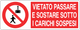 Cartello vietato passare e sostare sotto i carichi sospesi 1449