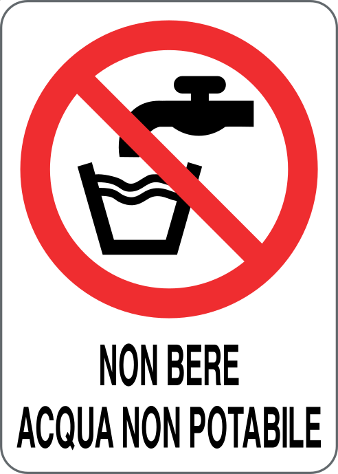 Cartello non bere acqua non potabile 1957