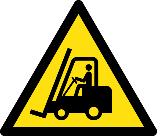 Cartello simbolo pericolo carrelli elevatori 206