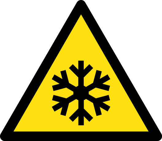 Cartello simbolo pericolo basse temperature 229