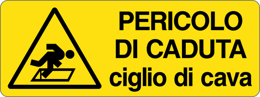 Cartello pericolo di caduta ciglio di cava 2305