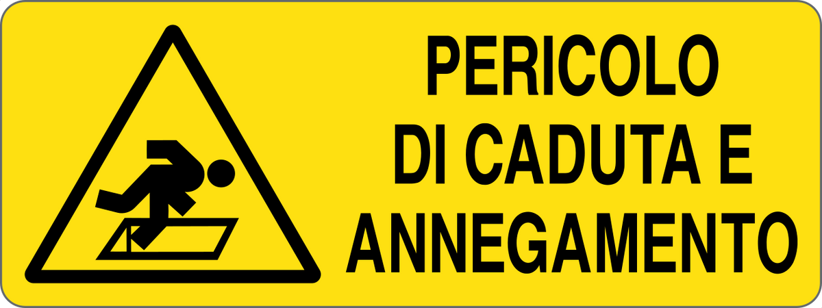 Cartello pericolo di caduta e annegamento 2380