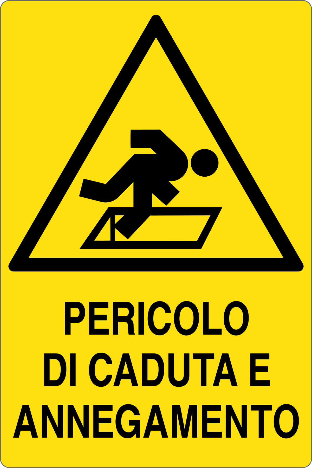 Cartello pericolo di caduta e annegamento 2380
