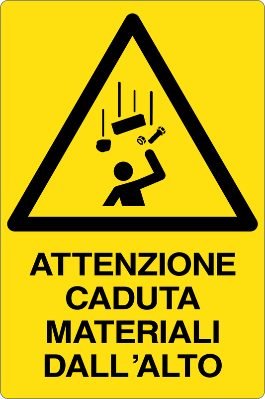 Cartello attenzione caduta materiali dall'alto 280