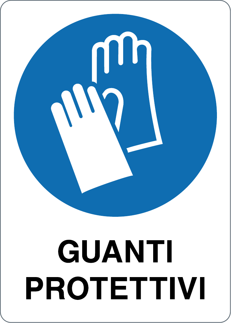 Cartello è obbligatorio usare i guanti 3316