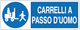 Cartello carrelli a passo d'uomo 341