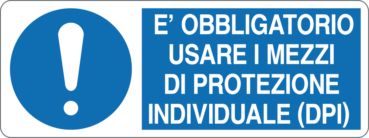 Cartello è obbligatorio usare i mezzi di protezione individuale (DPI) 387