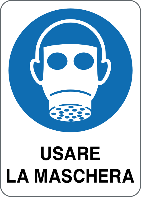Cartello usare la maschera 3955