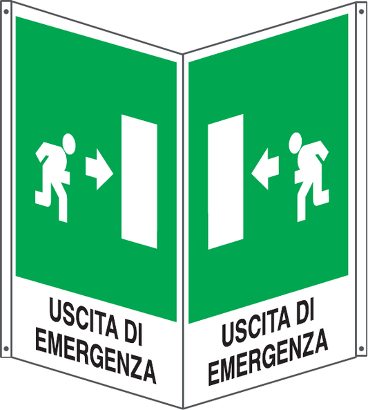 Cartello uscita di emergenza a sinistra (attacco a destra) 435