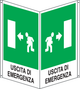 Cartello uscita di emergenza a destra attacco a destra 436