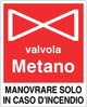 Cartello valvola metano manovrare solo in caso d'incendio 5316