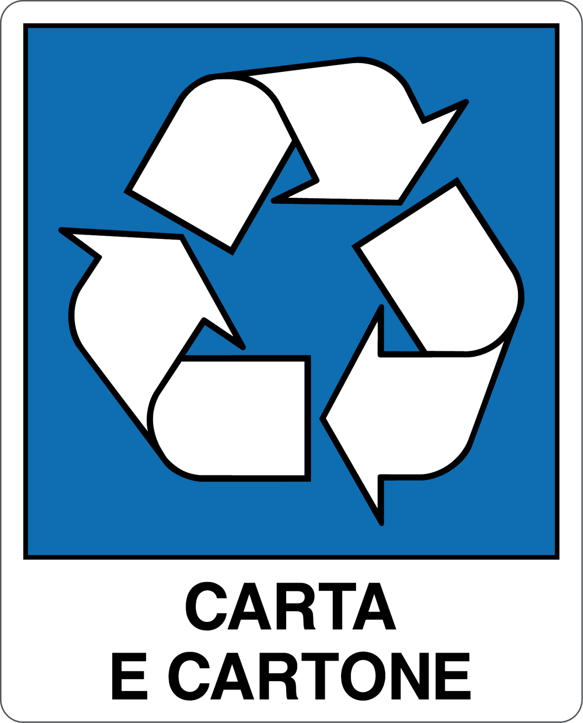 Cartello carta e cartone - raccolta differenziata 9102