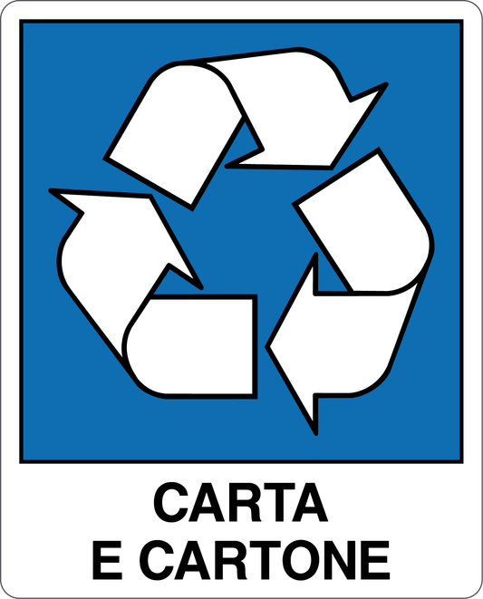Cartello carta e cartone - raccolta differenziata 9102