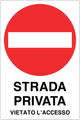 Cartello strada privata vietato l'accesso 911