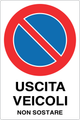 Cartello uscita veicoli non sostare 933