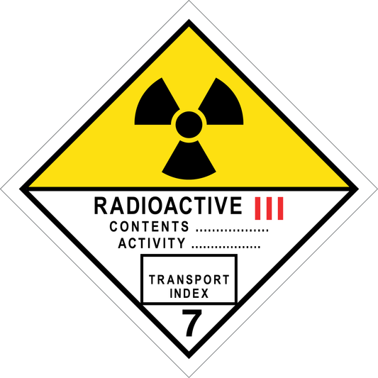 Cartello radioattivo iii classe 7 E-613